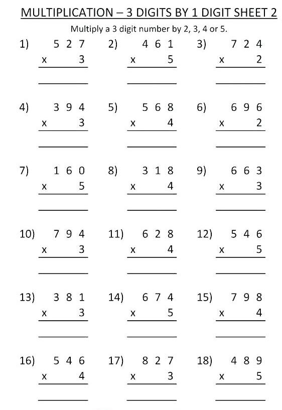 Multiplication Table Worksheet