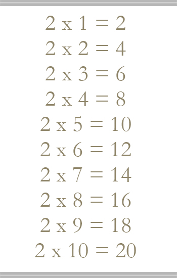 times table 2