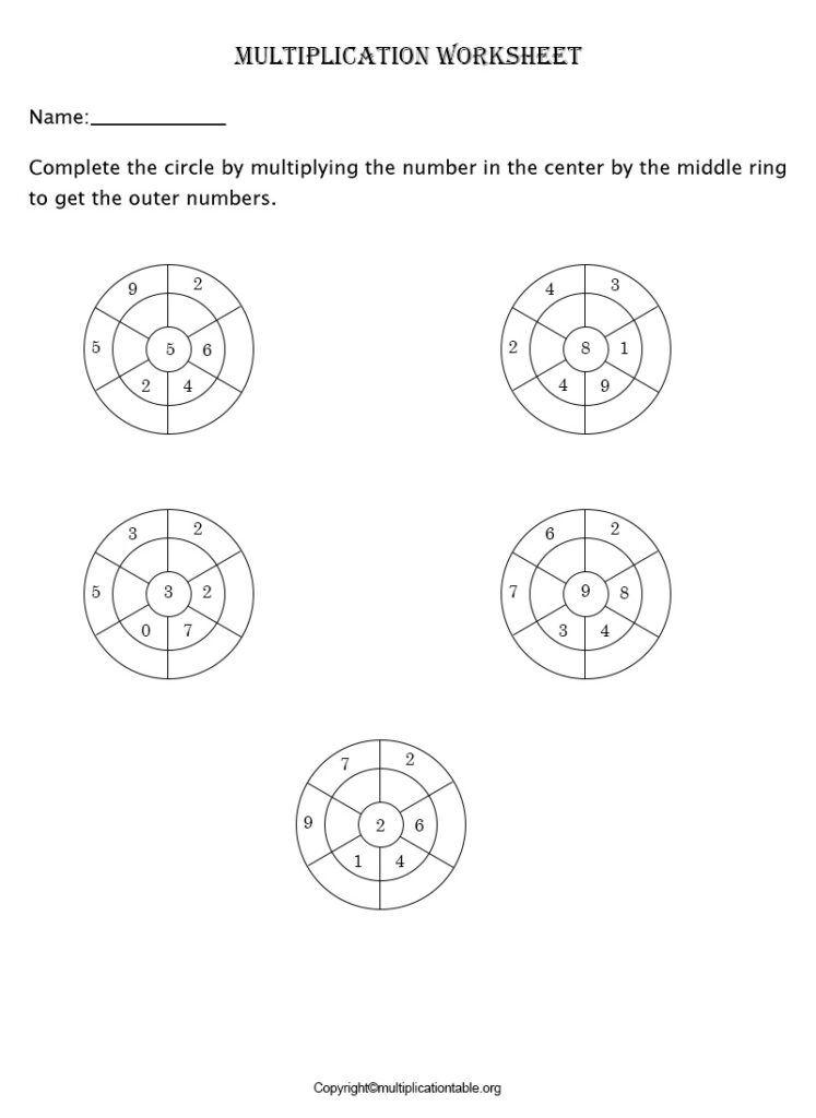 Multiplication Table Worksheet