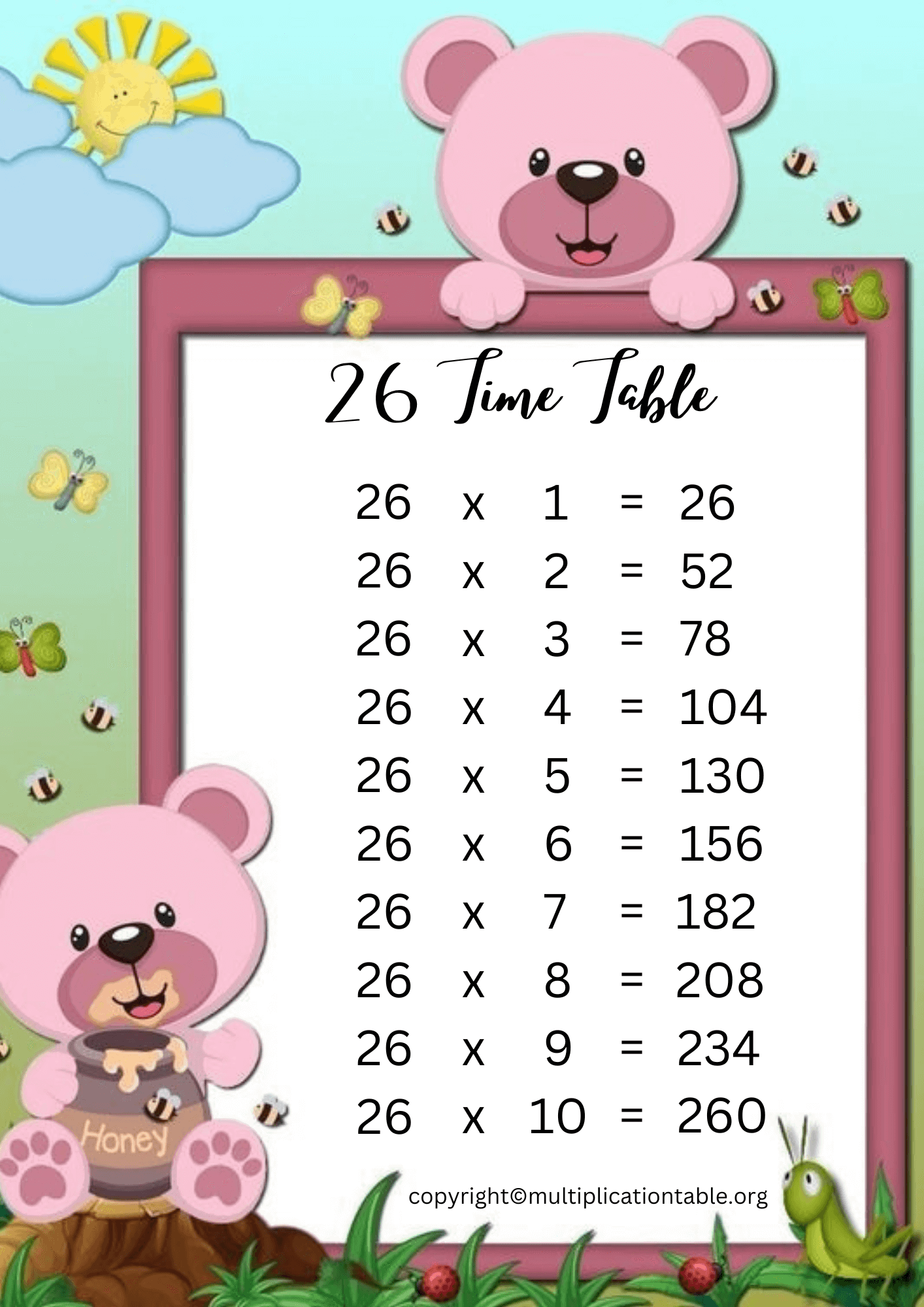 26 Times Table