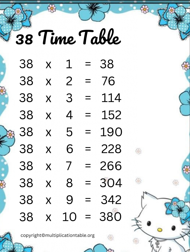 38 Times Table