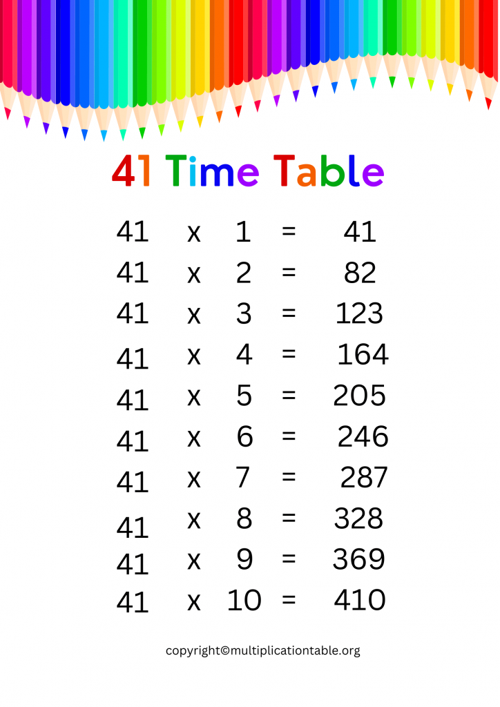 41 Times Table