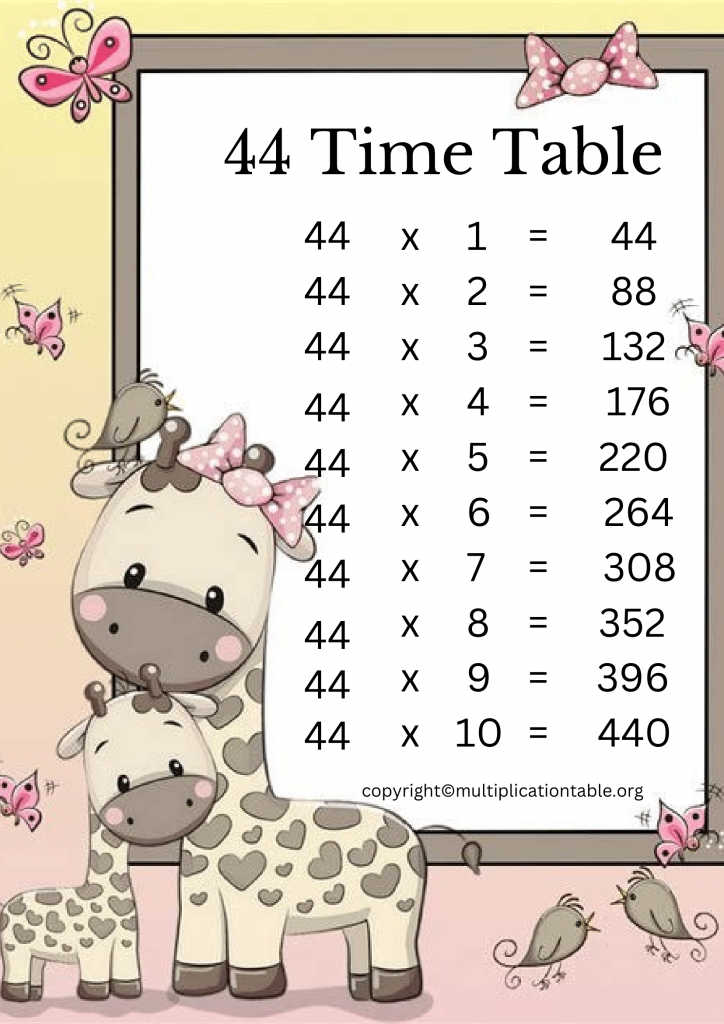 44 Times Table