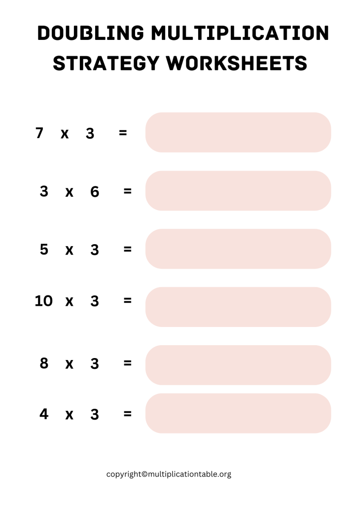 Doubles Strategy Math Multiplication for Grade 4