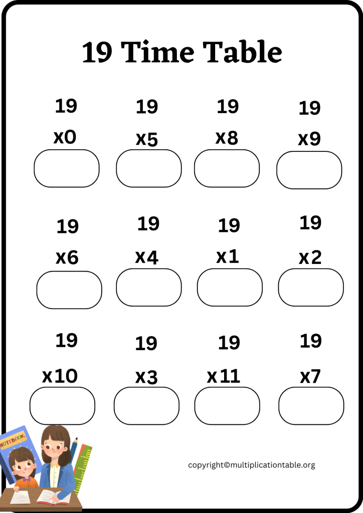 Free 19 Multiplication Chart Worksheets