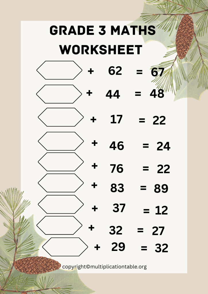 Grade 3 Maths Worksheet