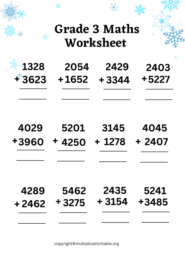 Grade 3 Maths Worksheets with Answers